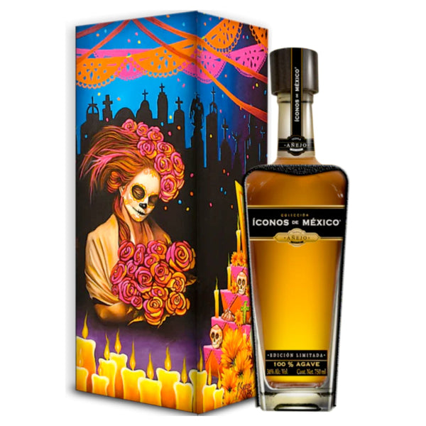 Iconos de Mexico Day of the Dead Wooden Box Añejo - Goro's Liquor