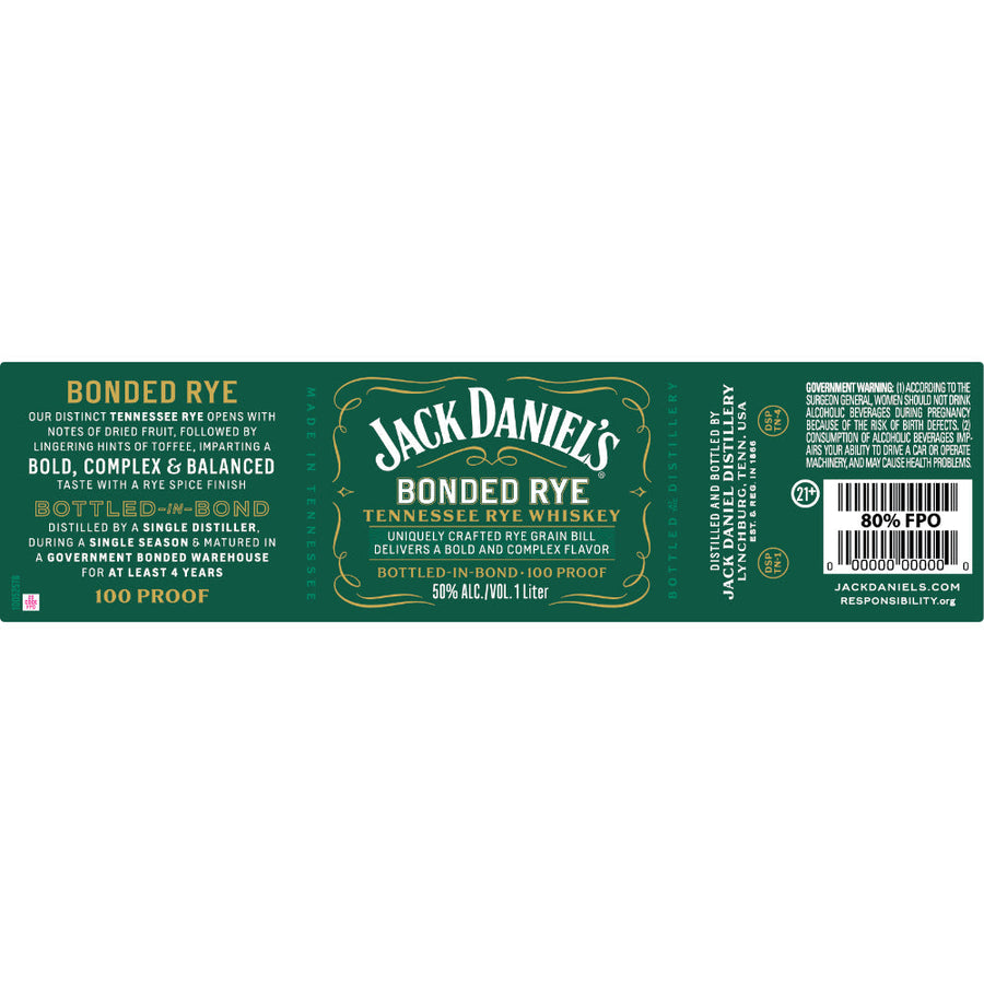 Jack Daniel’s Bonded Tennessee Rye Whiskey - Goro's Liquor