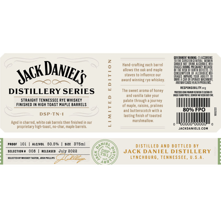 Jack Daniel’s Distillery Series Rye Finished in High Toast Maple Barrels - Goro's Liquor