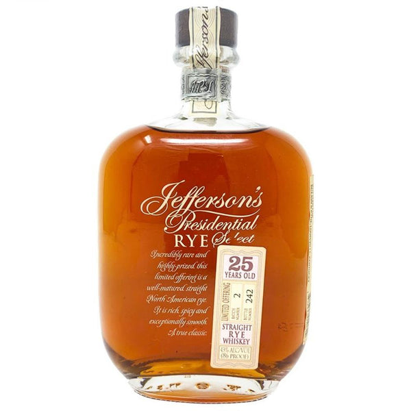 Jefferson’s Presidential Select 25 Year Old Rye Bourbon Jefferson's