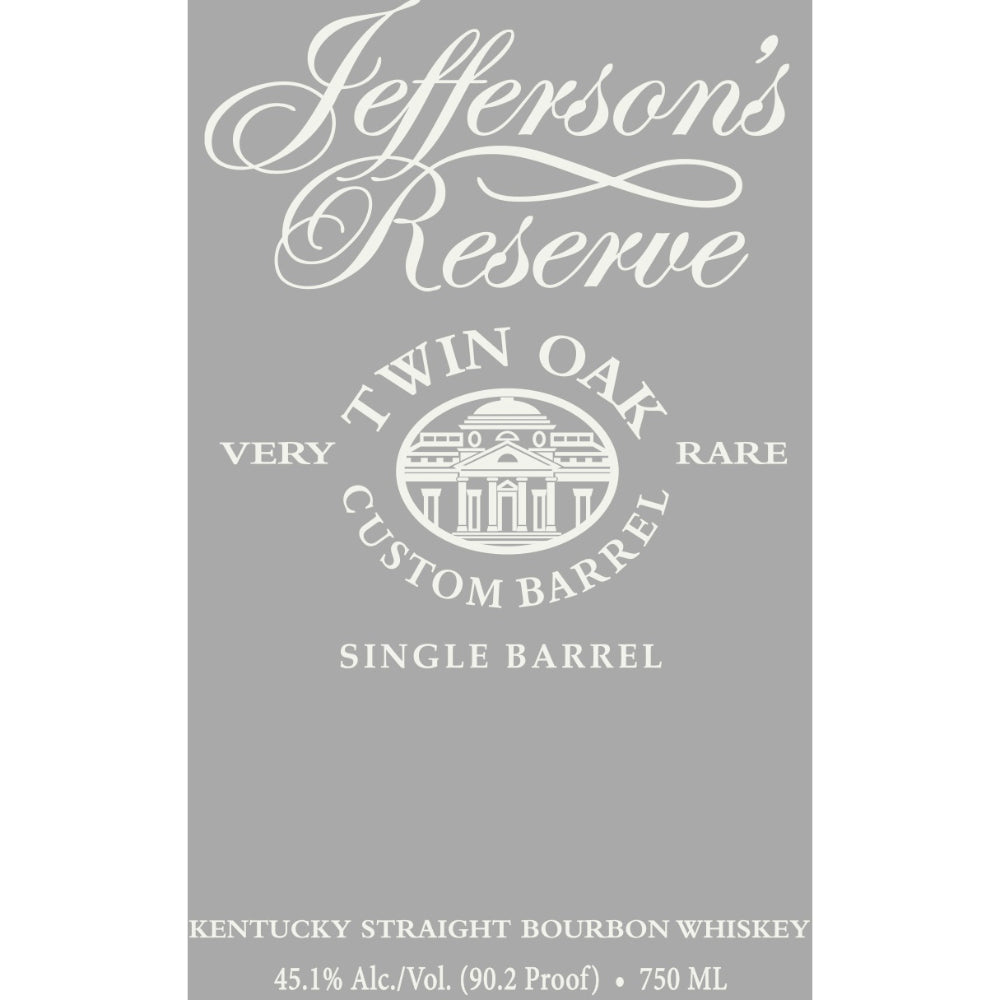 Jefferson’s Reserve Single Barrel Twin Oak Custom Barrel Bourbon - Goro's Liquor