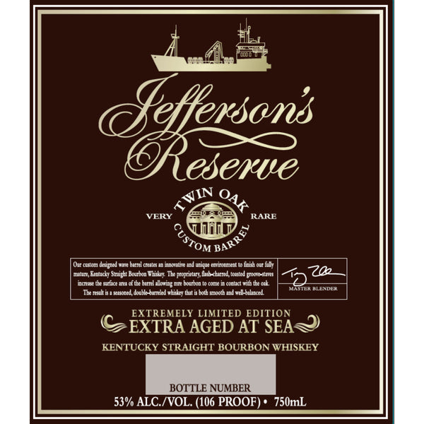 Jefferson’s Reserve Twin Oak Extra Aged at Sea Bourbon - Goro's Liquor