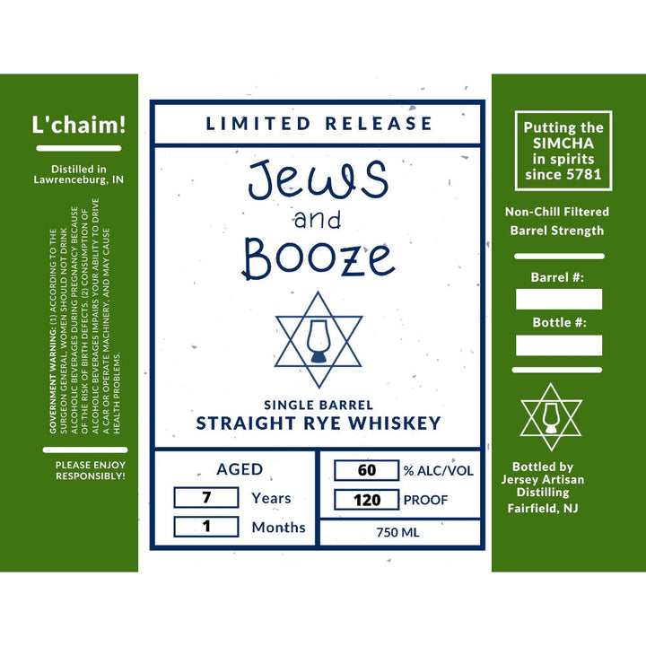 Jews and Booze Single Barrel Straight Rye - Goro's Liquor