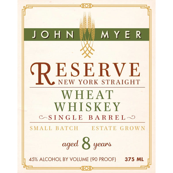 John Myer Reserve New York Straight Wheat Whiskey - Goro's Liquor