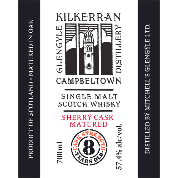 Kilkerran 8 Year Old Cask Strength Sherry Cask Matured 57.4 Proof Scotch Kilkerran   