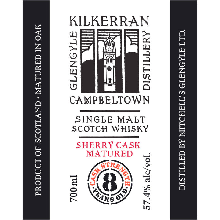 Kilkerran 8 Year Old Cask Strength Sherry Cask Matured 57.4 Proof Scotch Kilkerran   