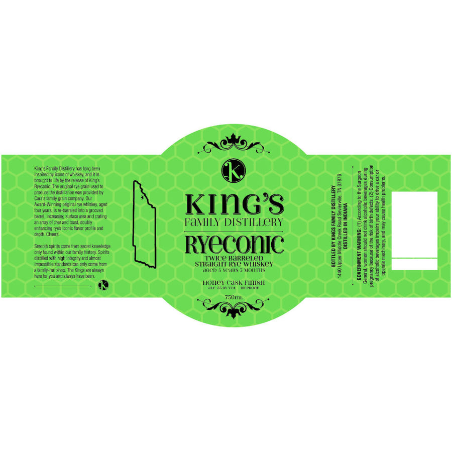 King’s Family Ryeconic Twice Barreled Honey Cask Finished Straight Rye - Goro's Liquor