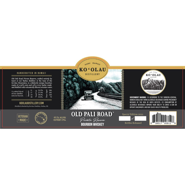 Ko'olau Distillery Old Pali Road Private Reserve Bourbon - Goro's Liquor