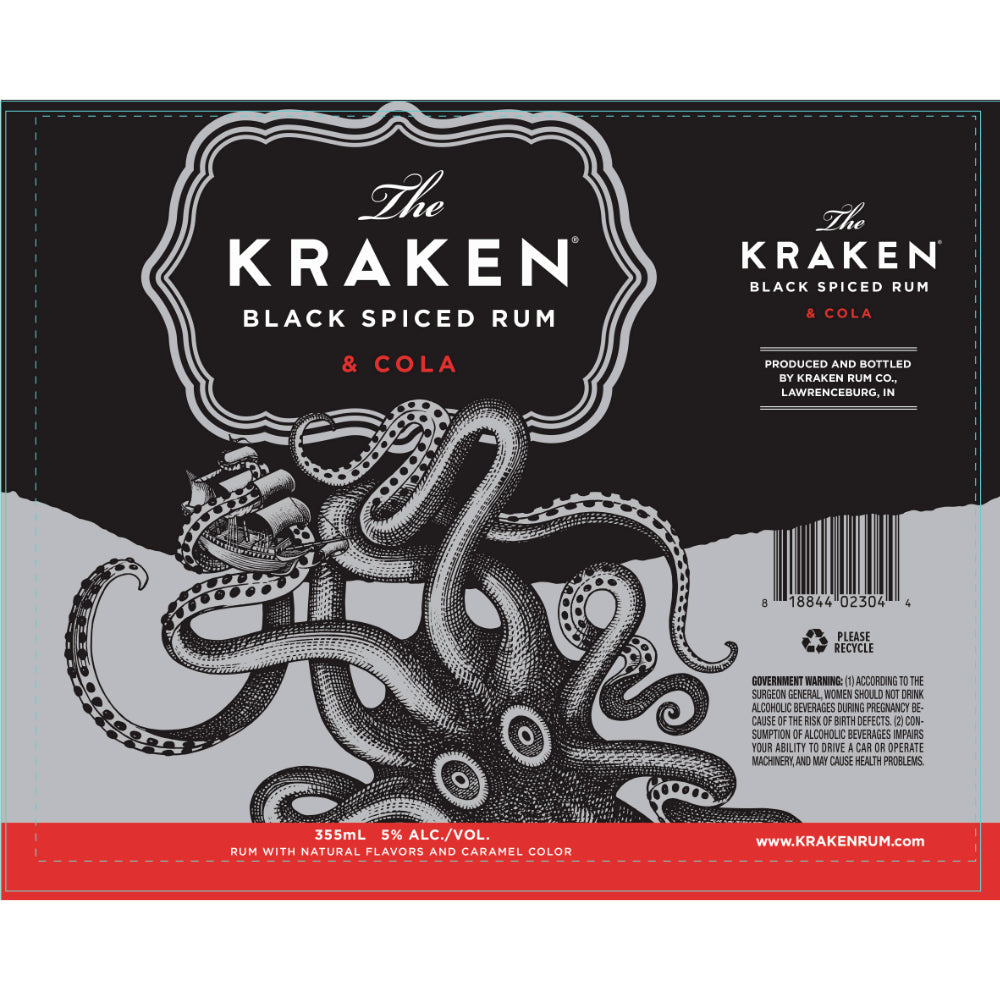 Kraken Black Spiced Rum & Cola Cocktail 4PK - Goro's Liquor