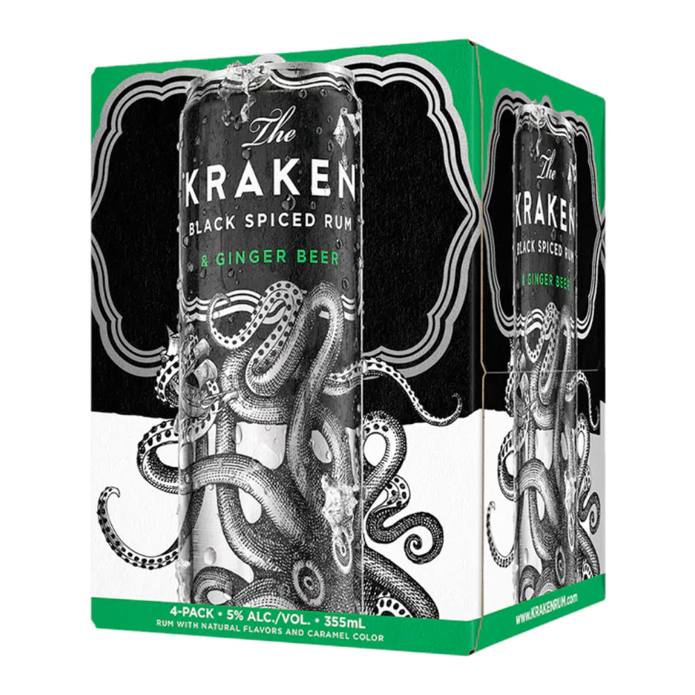 Kraken Black Spiced Rum & Ginger Beer Cocktail 4PK - Goro's Liquor