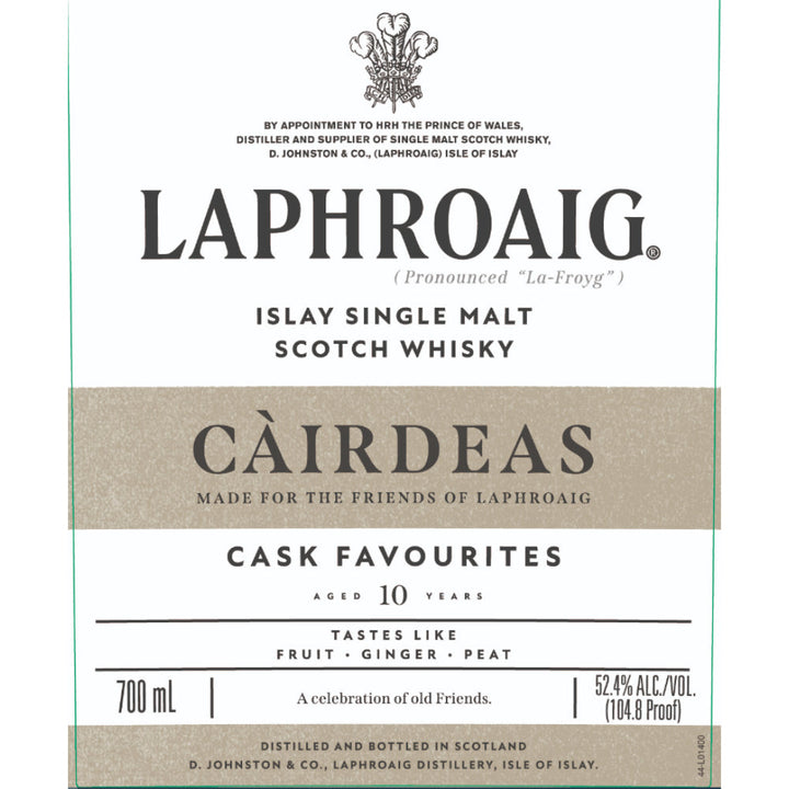 Laphroaig Càirdeas Cask Favourites 10 Year Old Scotch Laphroaig   