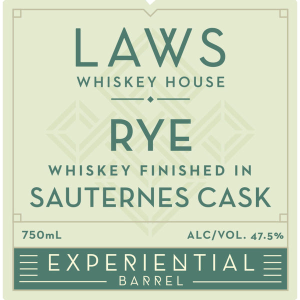 Laws Experiential Barrel Rye Finished in Sauternes Cask - Goro's Liquor