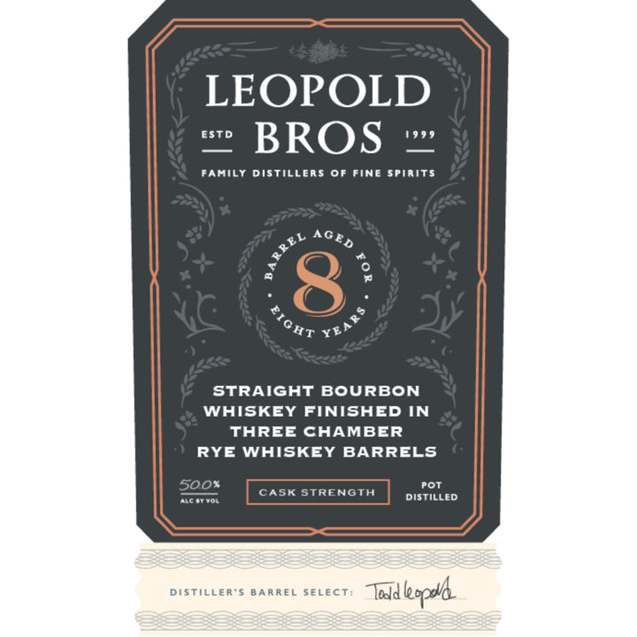 Leopold Bros. Bourbon Finished in Three Chambers Rye Barrels Bourbon Leopold Bros   