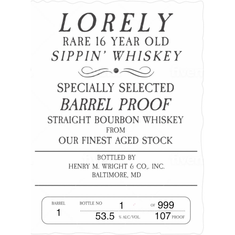 Lorely Rare 16 Year Old Sippin’ Whiskey Straight Bourbon - Goro's Liquor