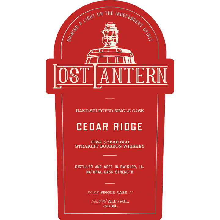 Lost Lantern Cedar Ridge 5 Year Old Iowa Straight Bourbon - Goro's Liquor