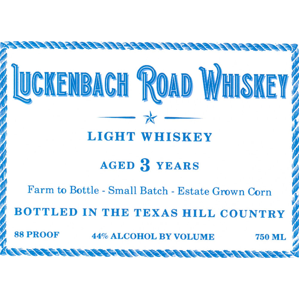 Luckenbach Road Light Whiskey - Goro's Liquor