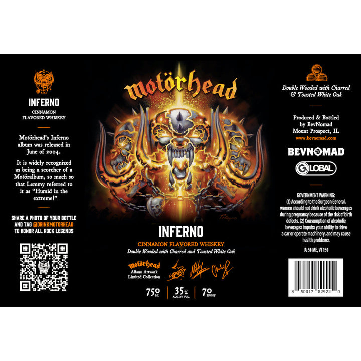 Motörhead Inferno Cinnamon Whiskey Limited Edition Flavored Whiskey Motorhead Whiskey   