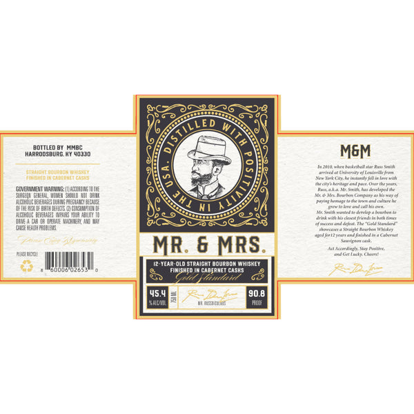 Mr. & Mrs. 12 Year Bourbon Finished in Cabernet Casks - Goro's Liquor