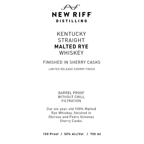 New Riff Malted Rye Finished in Sherry Casks - Goro's Liquor