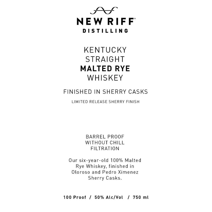 New Riff Malted Rye Finished in Sherry Casks - Goro's Liquor