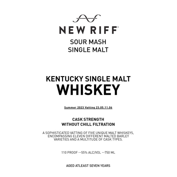 New Riff Sour Mash Kentucky Single Malt Whiskey - Goro's Liquor