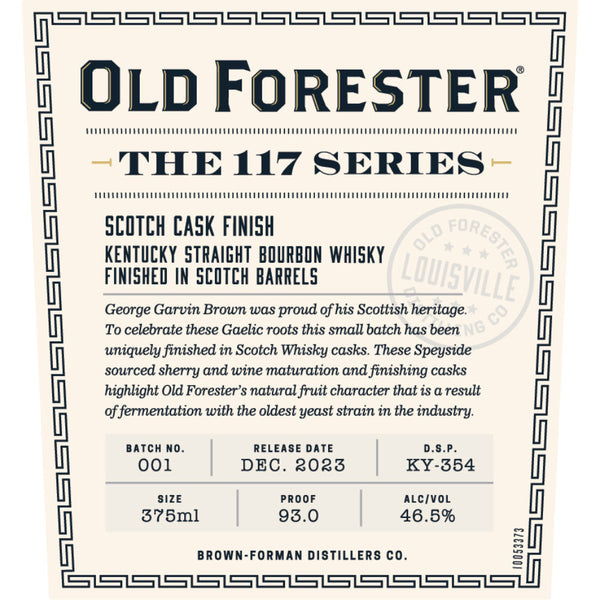 Old Forester 117 Series Scotch Cask Finish Kentucky Straight Bourbon - Goro's Liquor