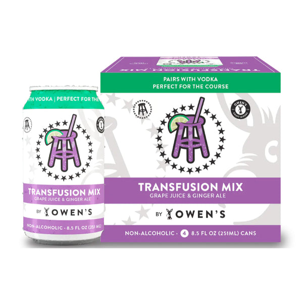 Owen's Barstool Transfusion Mix - Grape Juice & Ginger Ale 4pk - Goro's Liquor