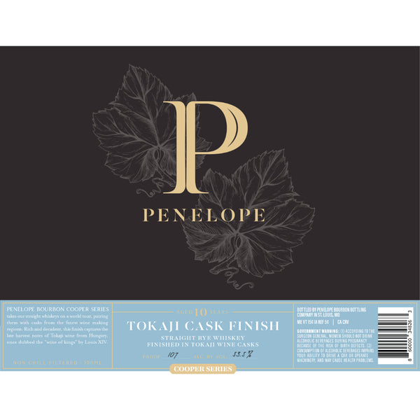 Penelope 10 Year Old Tokaji Cask Finish Straight Rye - Goro's Liquor