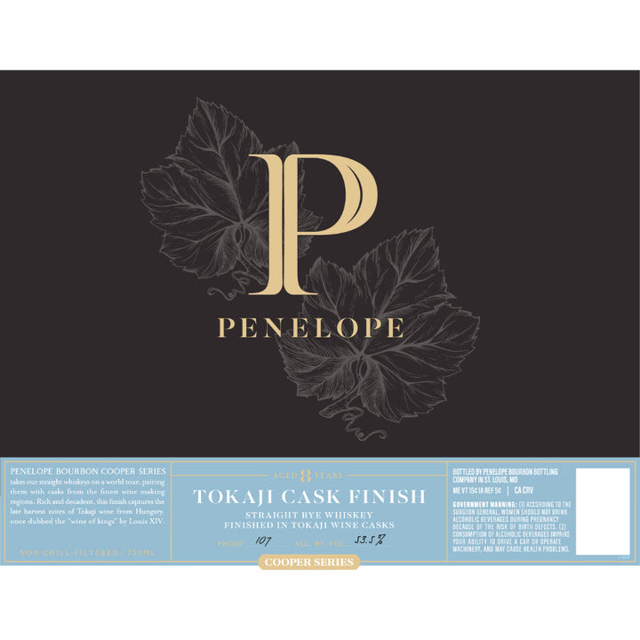 Penelope 8 Year Old Tokaji Cask Finish Straight Rye Rye Whiskey Penelope Bourbon   