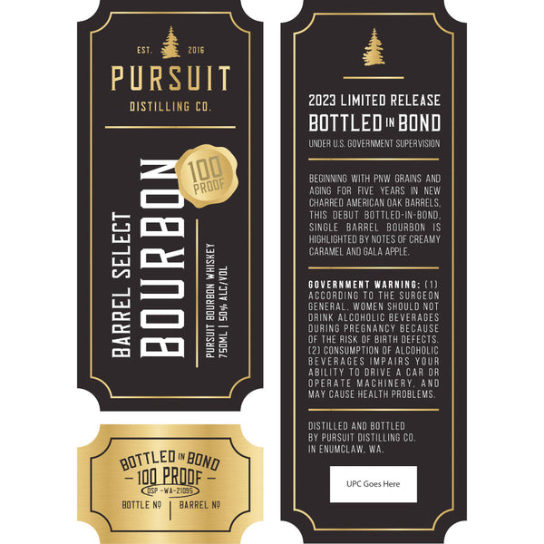 Pursuit Distilling Bottled in Bond Barrel Select Bourbon - Goro's Liquor