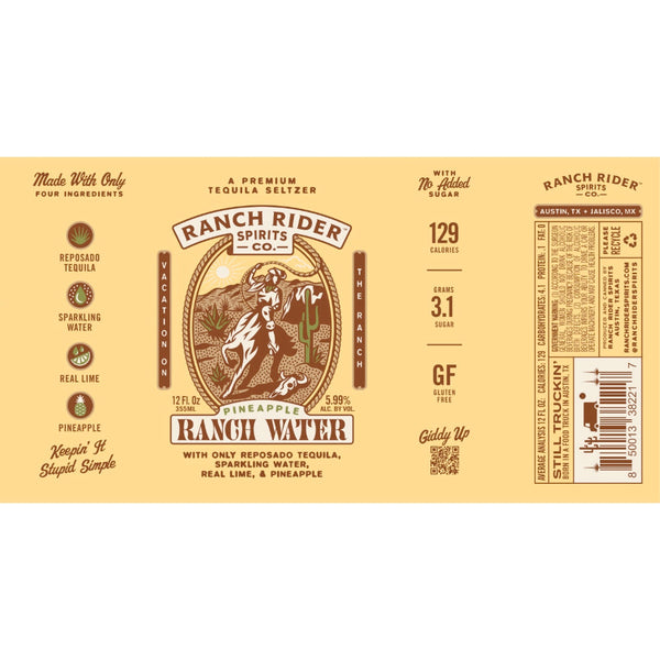 Ranch Rider Pineapple Ranch Water 4PK - Goro's Liquor