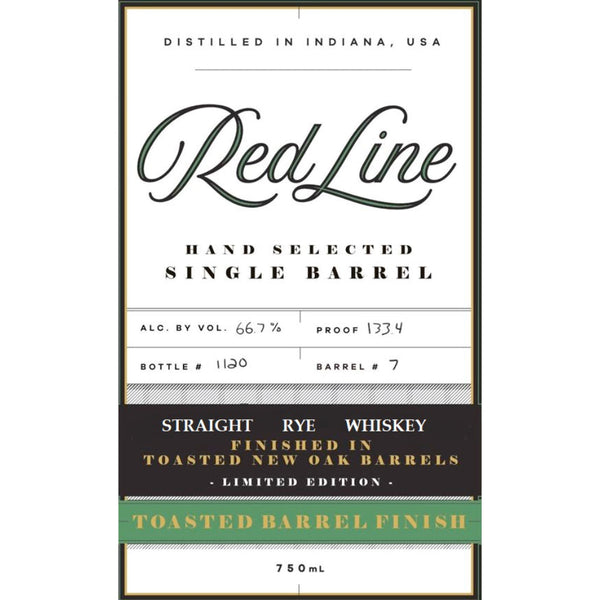 Red Line Single Barrel Rye Finished In Toasted New Oak Barrels - Goro's Liquor