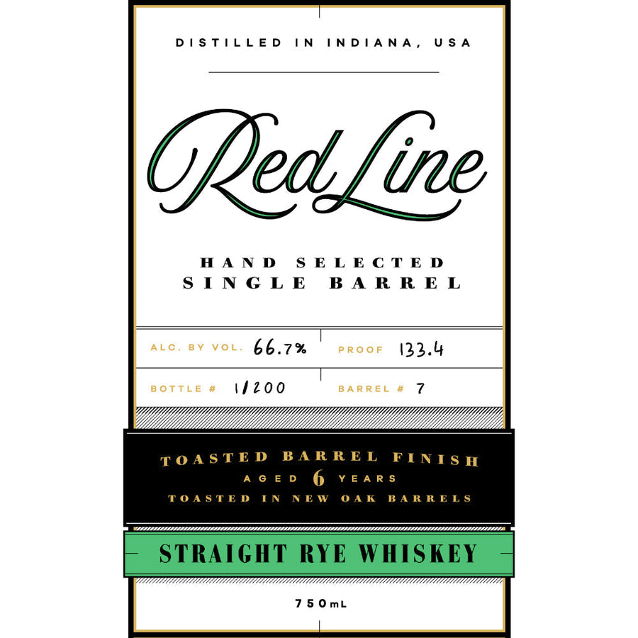 Red Line Toasted Barrel Finish Rye Aged 6 Years - Goro's Liquor