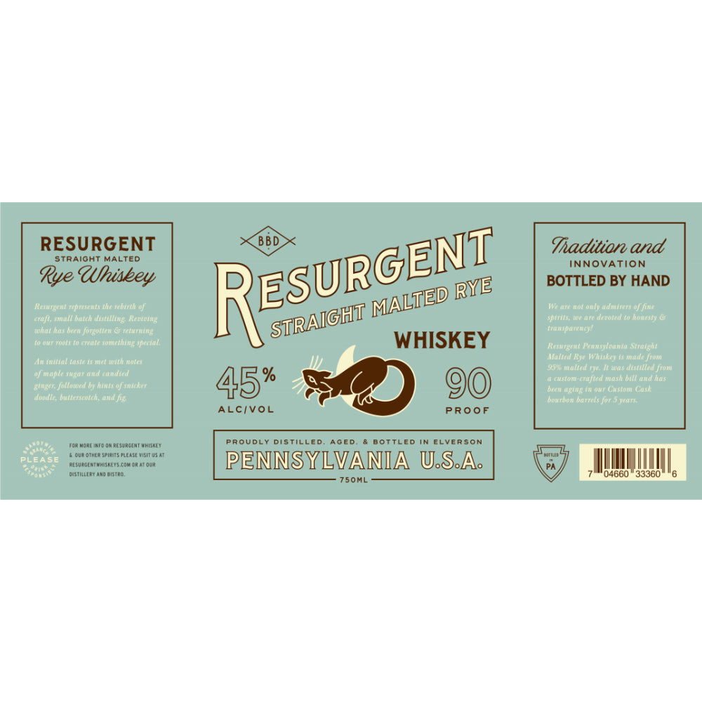 Resurgent Straight Malted Rye Whiskey - Goro's Liquor