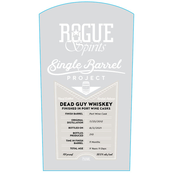 Rogue Single Barrel Project Dead Guy Whiskey Finished In Port Wine Casks - Goro's Liquor