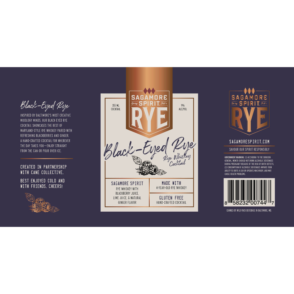 Sagamore Spirit Black-Eyed Rye Cocktail 4PK - Goro's Liquor