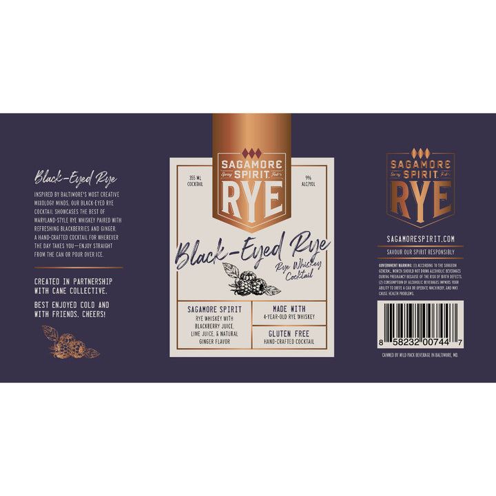 Sagamore Spirit Black-Eyed Rye Cocktail 4PK - Goro's Liquor