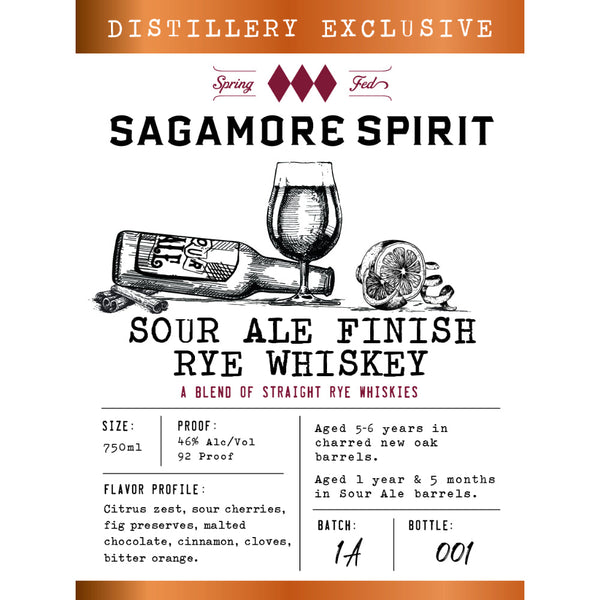 Sagamore Spirit Distillery Exclusive Sour Ale Finish Rye Whiskey - Goro's Liquor