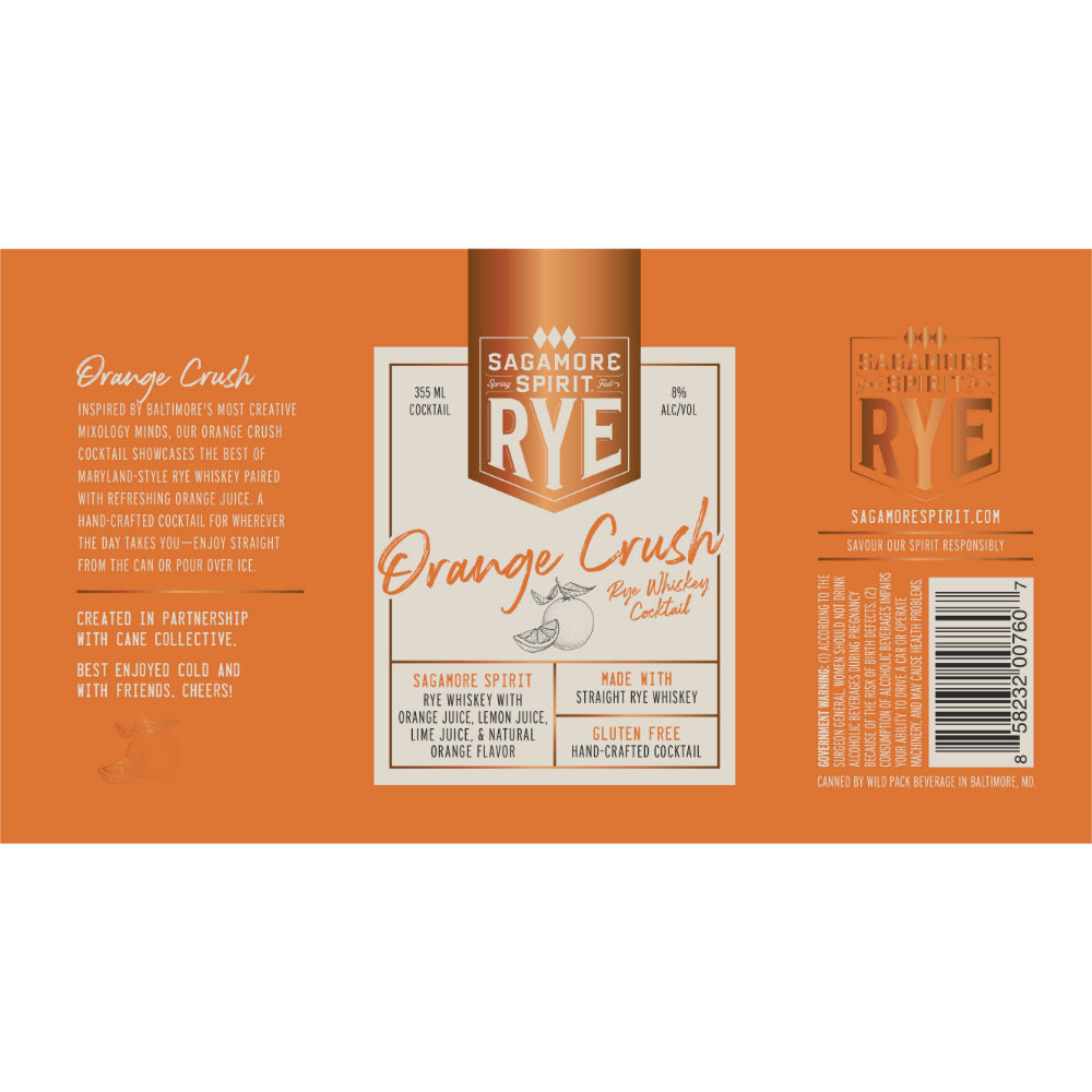 Sagamore Spirit Orange Crush Canned Cocktail 4PK - Goro's Liquor