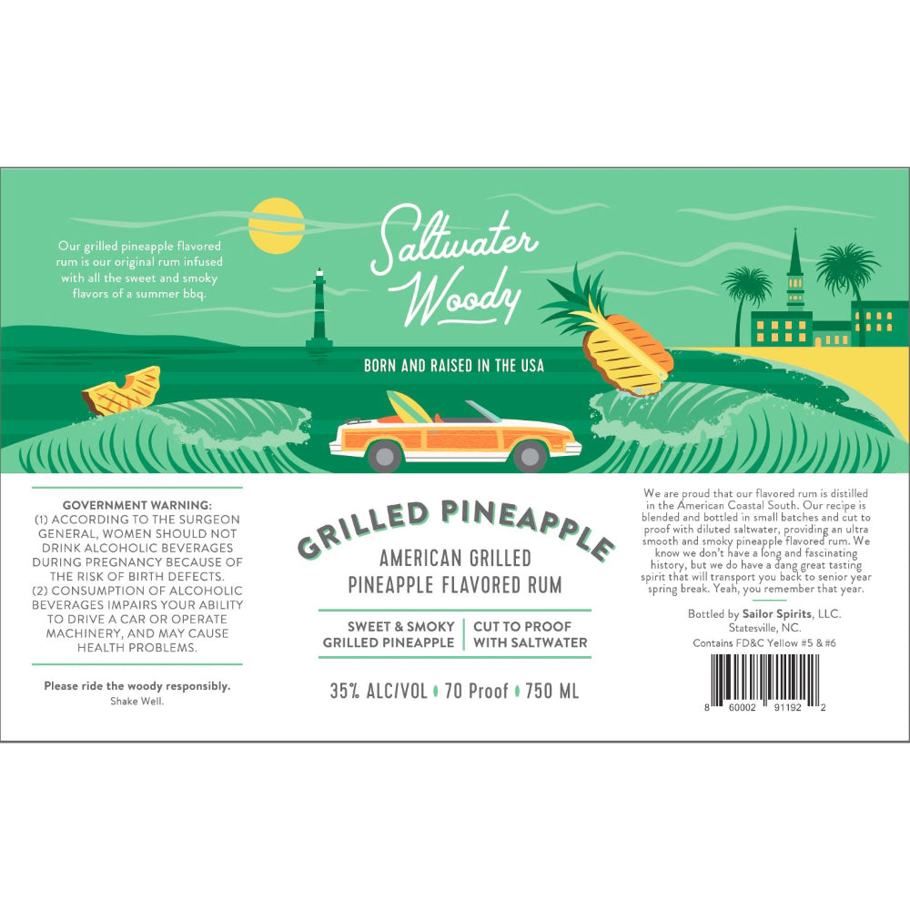 Saltwater Woody Grilled Pineapple Flavored Rum - Goro's Liquor