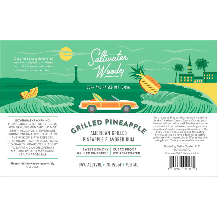 Saltwater Woody Grilled Pineapple Flavored Rum - Goro's Liquor