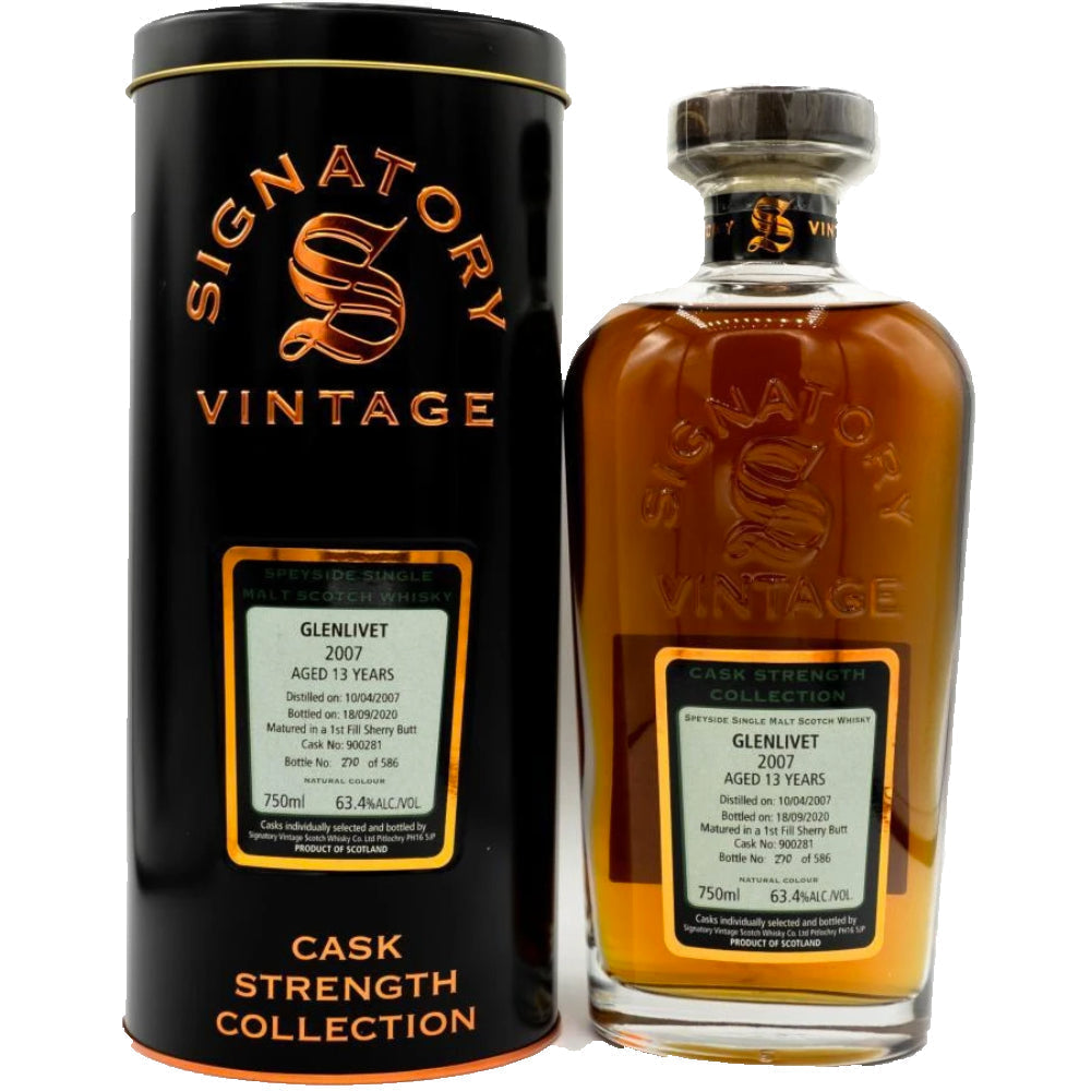 Signatory Cask Strength 2007 Glenlivet 13 Year Speyside Single Malt Scotch Whisky - Goro's Liquor