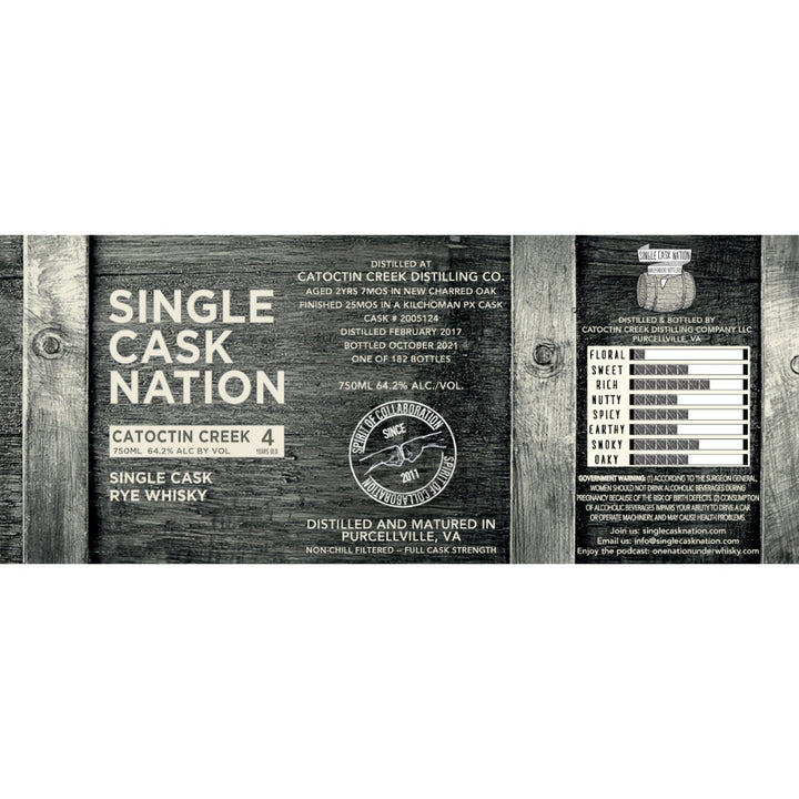 Single Cask Nation 4 Year Old Catoctin Creek Rye - Goro's Liquor