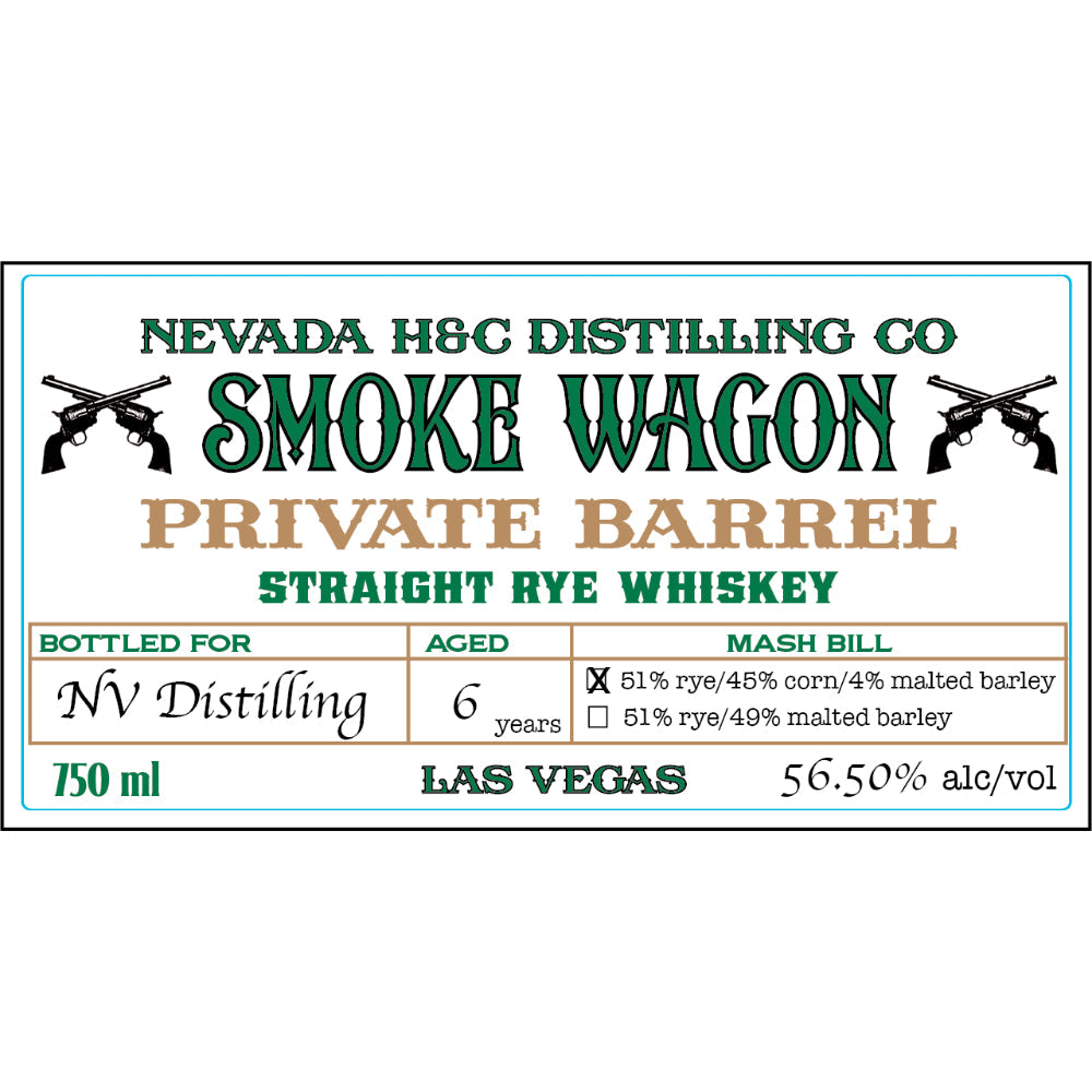 Smoke Wagon Private Barrel Straight Rye Whiskey - Goro's Liquor