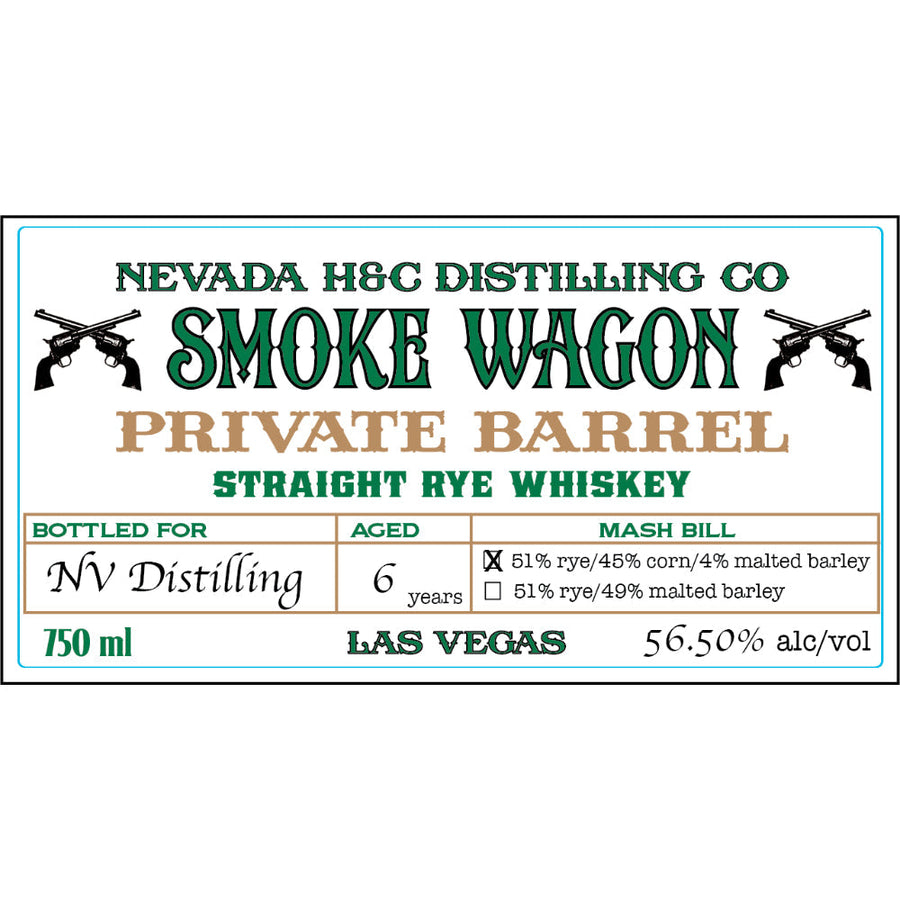 Smoke Wagon Private Barrel Straight Rye Whiskey - Goro's Liquor