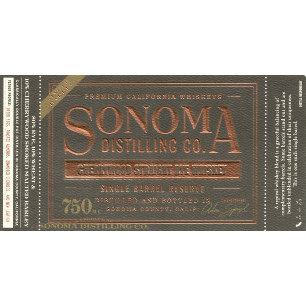 Sonoma Distilling Company Single Barrel Reserve - Goro's Liquor