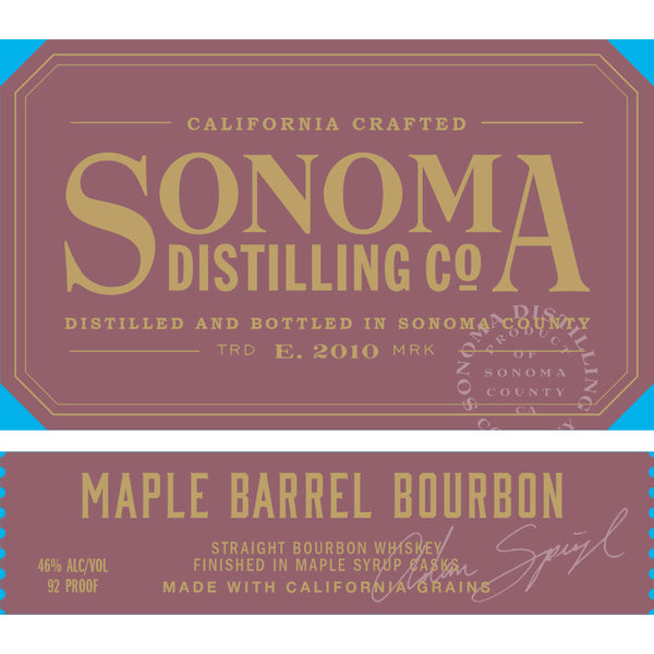 Sonoma Distilling Maple Barrel Bourbon - Goro's Liquor