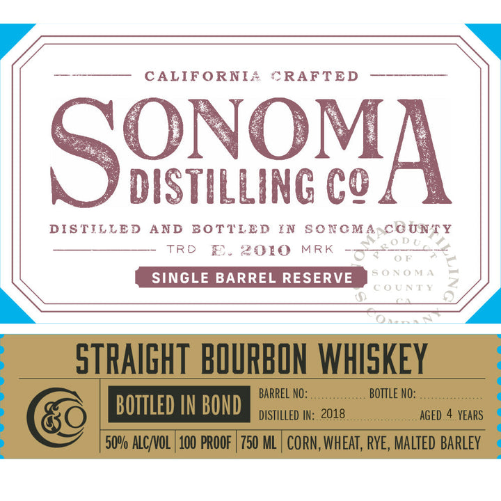 Sonoma Single Barrel Reserve Bottled in Bond Straight Bourbon - Goro's Liquor