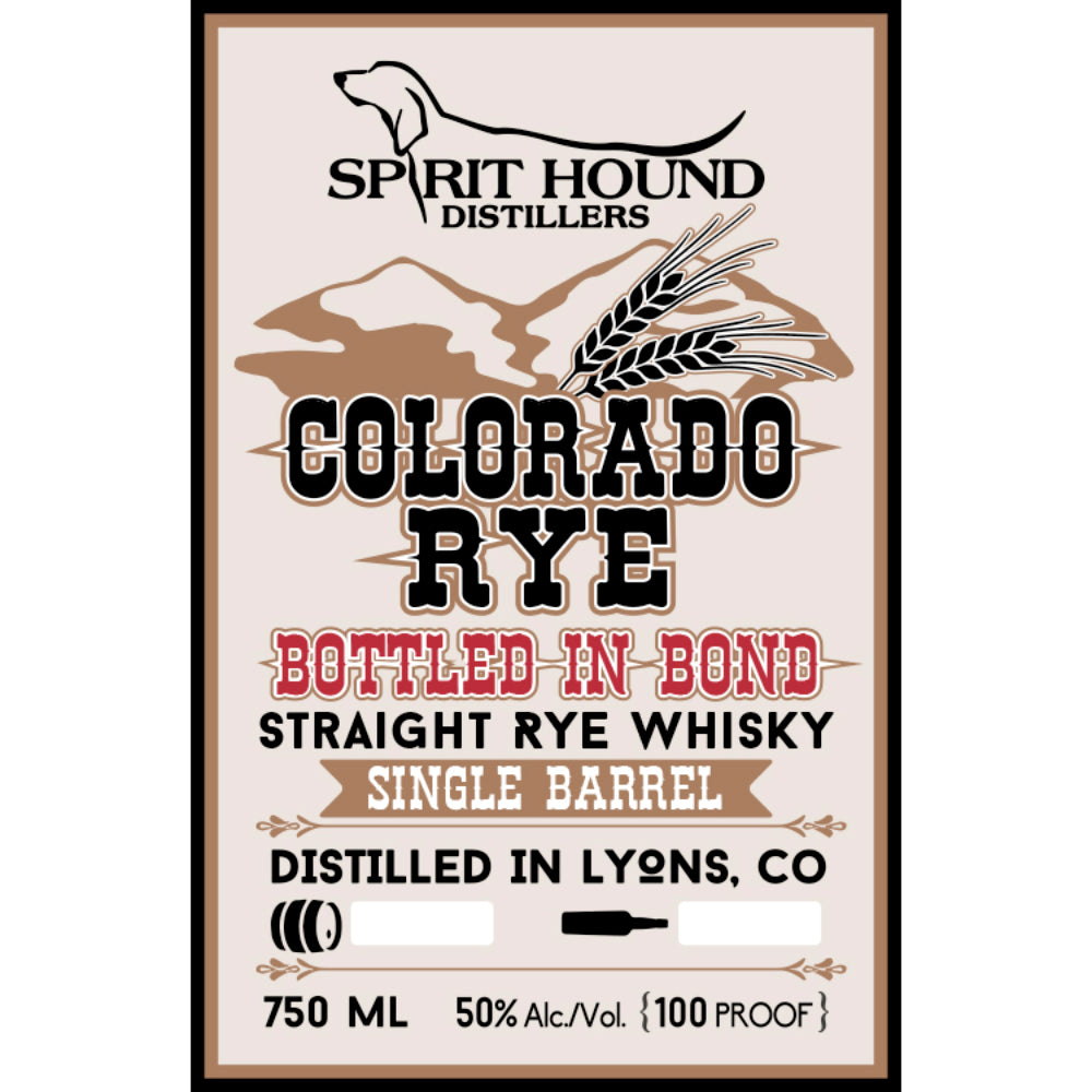 Spirit Hound Colorado Straight Rye Bottled in Bond - Goro's Liquor