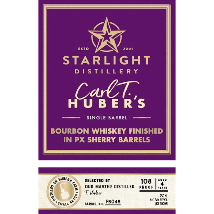 Starlight 4 Year Old Carl T. Huber's Bourbon Finished in PX Sherry Barrels - Goro's Liquor